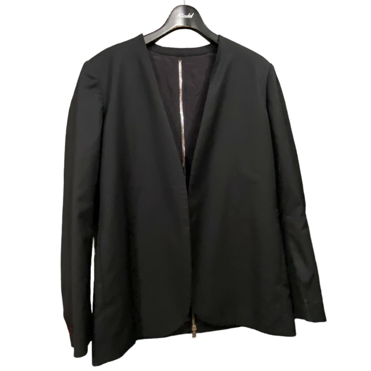 【中古】Milok 「ALBINO SUPER’100 NO COLLAR JACKET」ノーカラージャケット ブラック サイズ：44 【221123】（ミロック）