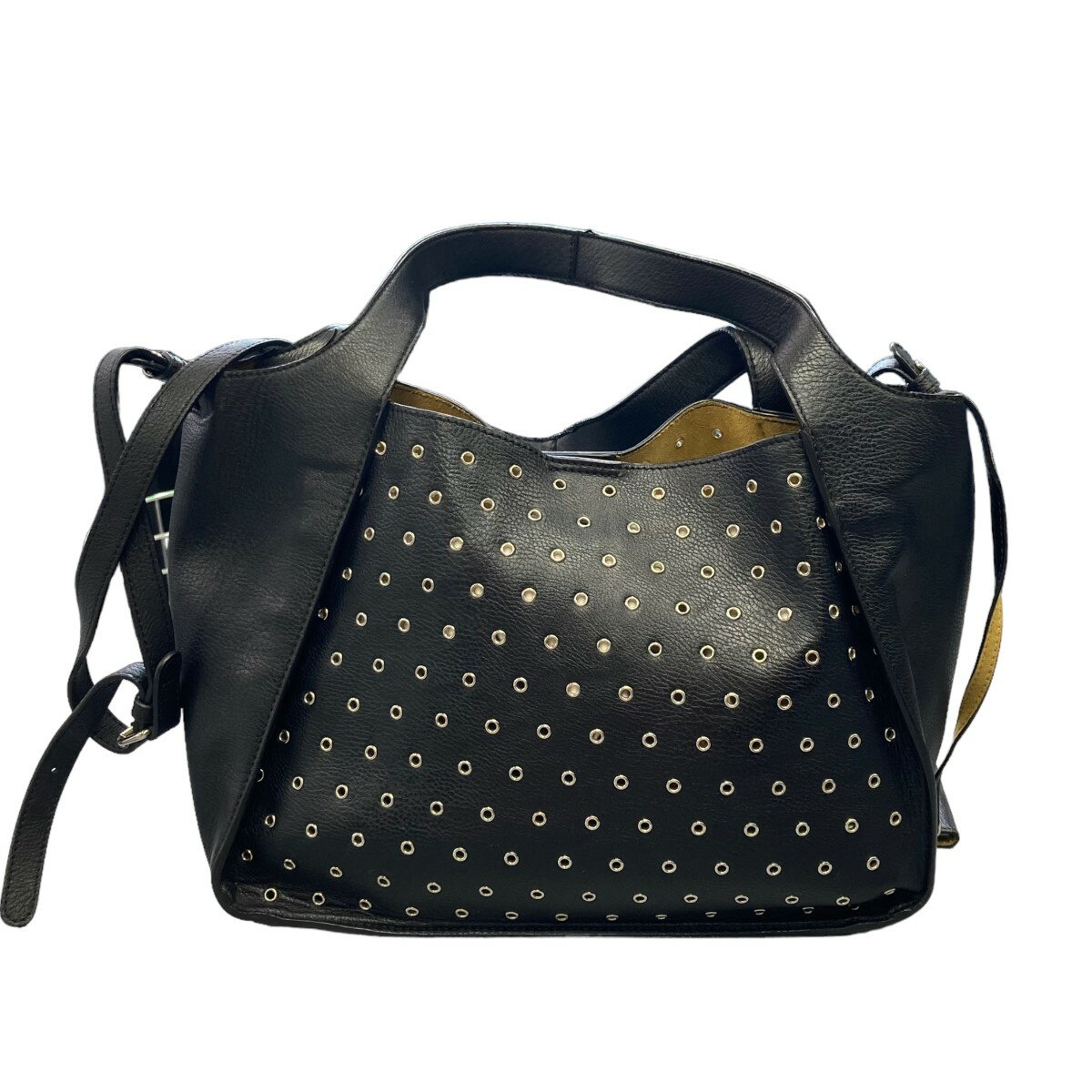 【中古】STELLA McCARTNEY「Cross Body Logo Bag Eyelets ＆ Studs」 ハンドバッグ ブラック サイズ：－【価格見直し】