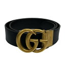 【中古】GUCCI　リバーシブルベルト ブラック サイズ：85・34 【241123】（グッチ）