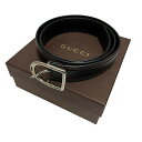 【中古】GUCCI　138612ロゴバックルレザーベルト ブラック 【251123】（グッチ）