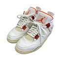 【中古】NIKE　「Team Orange AIR JORDAN4」 ローカットスニーカー ホワイト サイズ：26cm 【301123】（ナイキ）