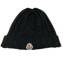 【中古】MONCLER「BERRETTO TRICOT」ニット帽 ブラック サイズ：-【価格見直し】