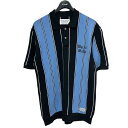 【中古】WACKO MARIA　2023SS STRIPED KNIT POLO SHIRT ストライプニットポロシャツ ブルー サイズ：M 【051223】（ワコマリア）