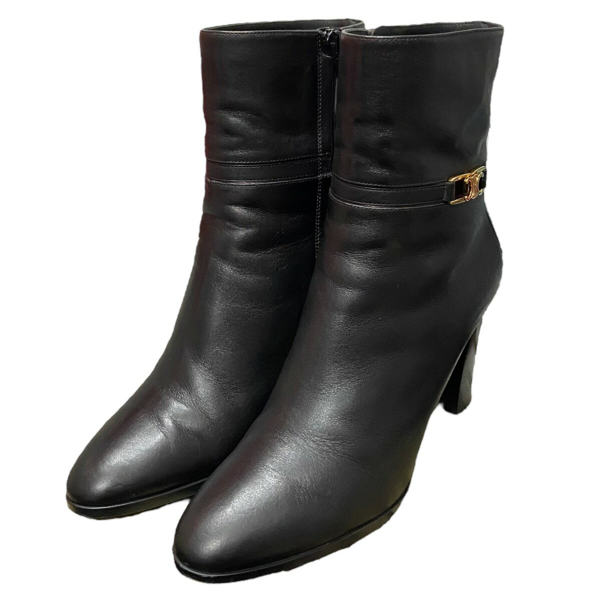 【中古】CELINE　トリオンフ装飾ジップブーツ ブラック サイズ：36 【061223】（セリーヌ）のサムネイル