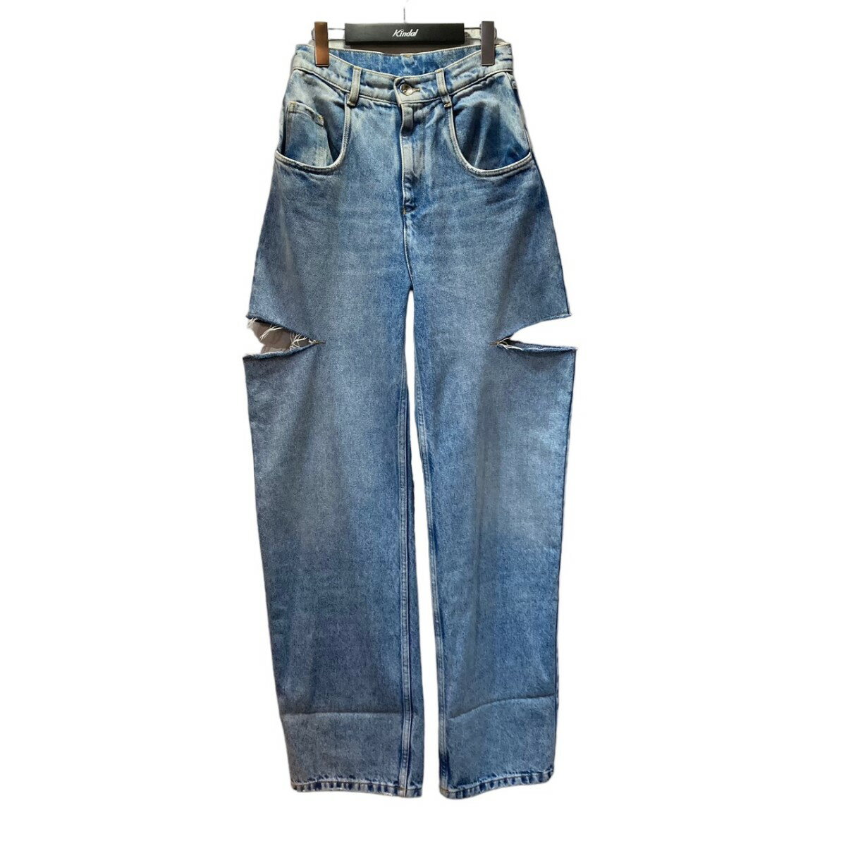 【中古】Maison Margiela22AW PANTS 5 POCKETS スラッシュデニムパンツ スカイブルー サイズ：38【価格見直し】のサムネイル