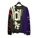 【中古】DIESELK XAVIER 切替ニット A01293 0GBAF オリーブ×パープル サイズ:M【価格見直し】
