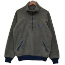 【中古】patagonia1980年代後期 デカタグ プルオーバーフリースジャケット ブルゾン グレー サイズ：M【価格見直し】