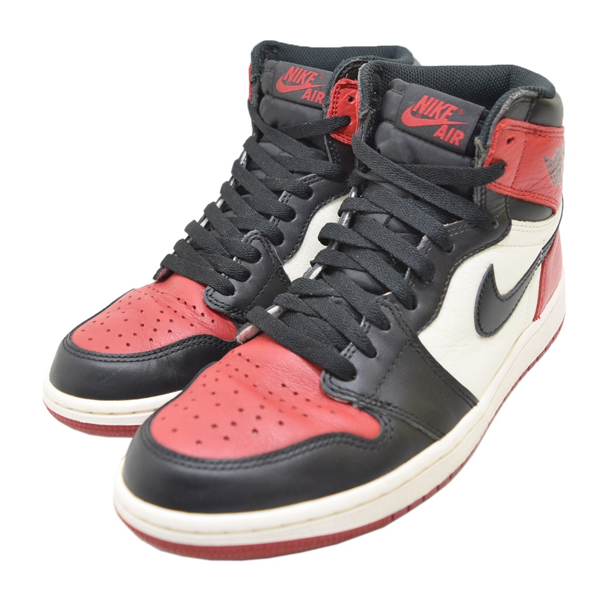 【中古】NIKE AIR JORDAN1 RETRO HIGH OG BRED TOE 555088 610 レッド×ブラック サイズ：US8．5(26．5cm) 【171223】（ナイキ）