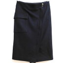 MACPHEE　ウールジップ ラップスカート ブラック サイズ：34 （マカフィー）
