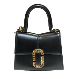 【中古】MARC JACOBS　「THE ST． MARC TOP HANDLE」 レザーハンドバッグ ブラック 【030124】（マークジェイコブス）