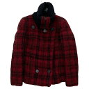 【中古】MONCLER　PALAVIS チェックダウンジャケット レッド サイズ：3 【060124 ...