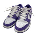 【中古】NIKE「DUNK LOW RETRO」 ローカットスニーカー ホワイト×パープル サイズ：28cm【価格見直し】