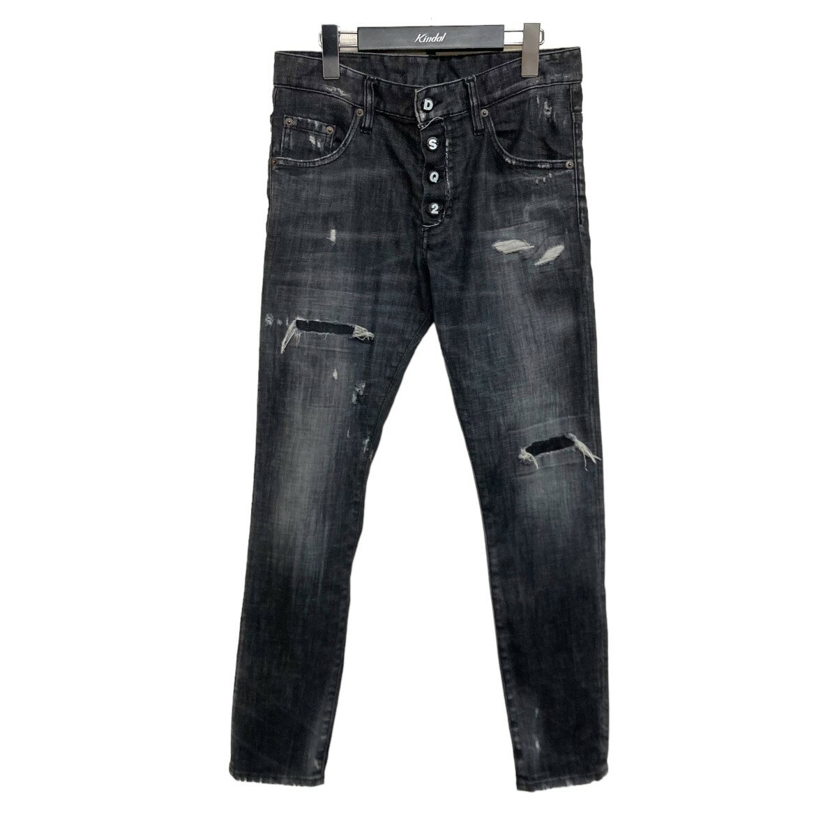 【中古】DSQUARED22020AW「Skater Jean」 ダメージデニム ブラック サイズ：44【価格見直し】