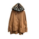 【中古】BURBERRY　チェックパネル パーカー ブラウン サイズ：S 【310124】（バーバリー）