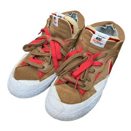 【中古】NIKE×sacai　｢BLAZER LOW LT BRITISH TAN／UNIVERSITY RED｣スニーカー ブラウン サイズ：28cm 【310124】（ナイキ サカイ）