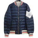 【中古】MONCLER GAMME BLEU トリコロールダウンブルゾン ネイビー サイズ：4 【310124】（モンクレール ガム ブルー）