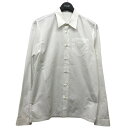 【中古】PRADA　胸トライアングルワッペンシャツ ホワイト サイズ：XS 【010224】（プラダ）