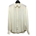 【中古】BURBERRY　UNIFORM アセテートシルクパールボタンシャツ 8011378 ホワイト サイズ：40 【100224】（バーバリー）