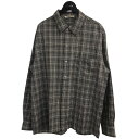 【中古】AURALEE21SS ｢WASHABLESUPERLIGHTWOOL CHECK SHIRTS｣ チェックシャツ グレー サイズ：3【価格見直し】