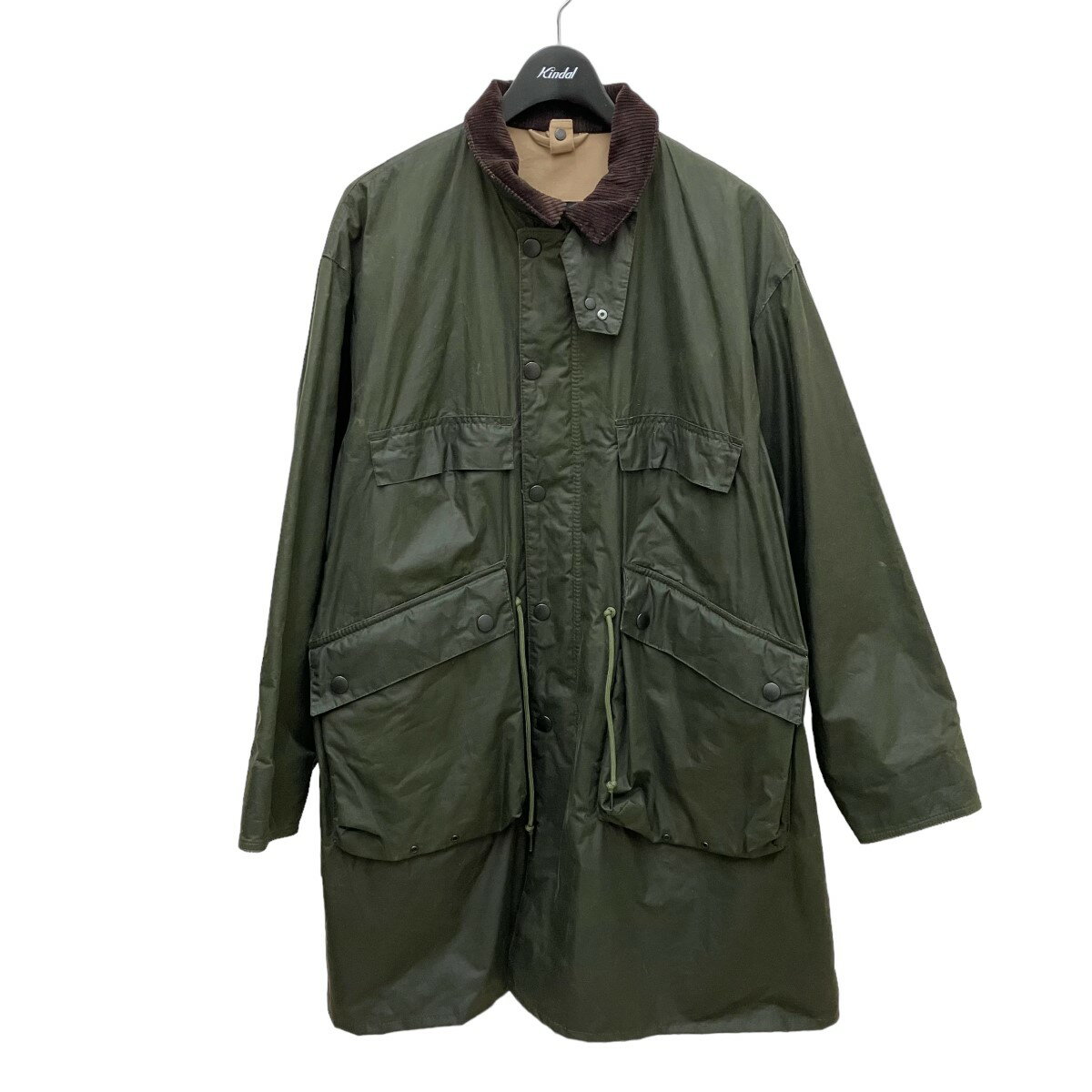 【中古】Barbour×KAPTAIN SUNSHINEStand Collar Traveller Coat 2002351 オリーブ サイズ：38【価格見直し】