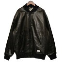 【中古】WACKO MARIA 2023AW LEATHER VARSITY JACKET レザースタジャン レザージャケット ブラック サイズ：XL 【170224】（ワコマリア）