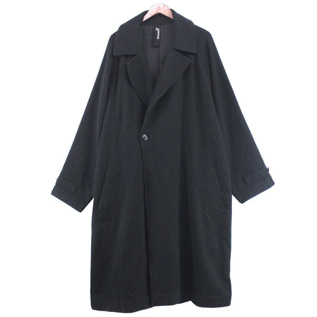   Ground Y (Yohji Yamamoto)@21AW Raglan Big Coat O rbO E[tl R[g ubN TCYF3  170224  OEhC (EW}g  