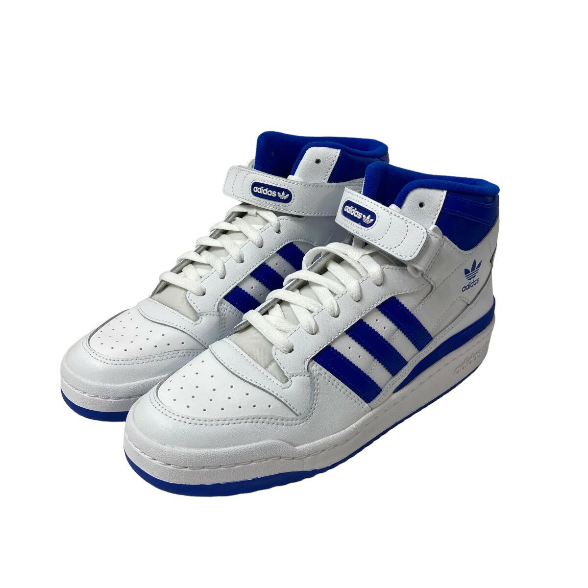 【中古】adidas　FORUM MID スニーカー ホワイト×ブルー サイズ：28cm 【180224】（アディダス）