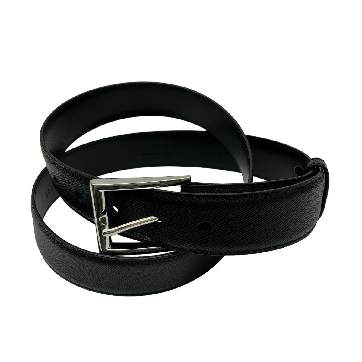 【中古】PRADA　サフィアーノレザーベルト 2CA001 ブラック 【180224】（プラダ）