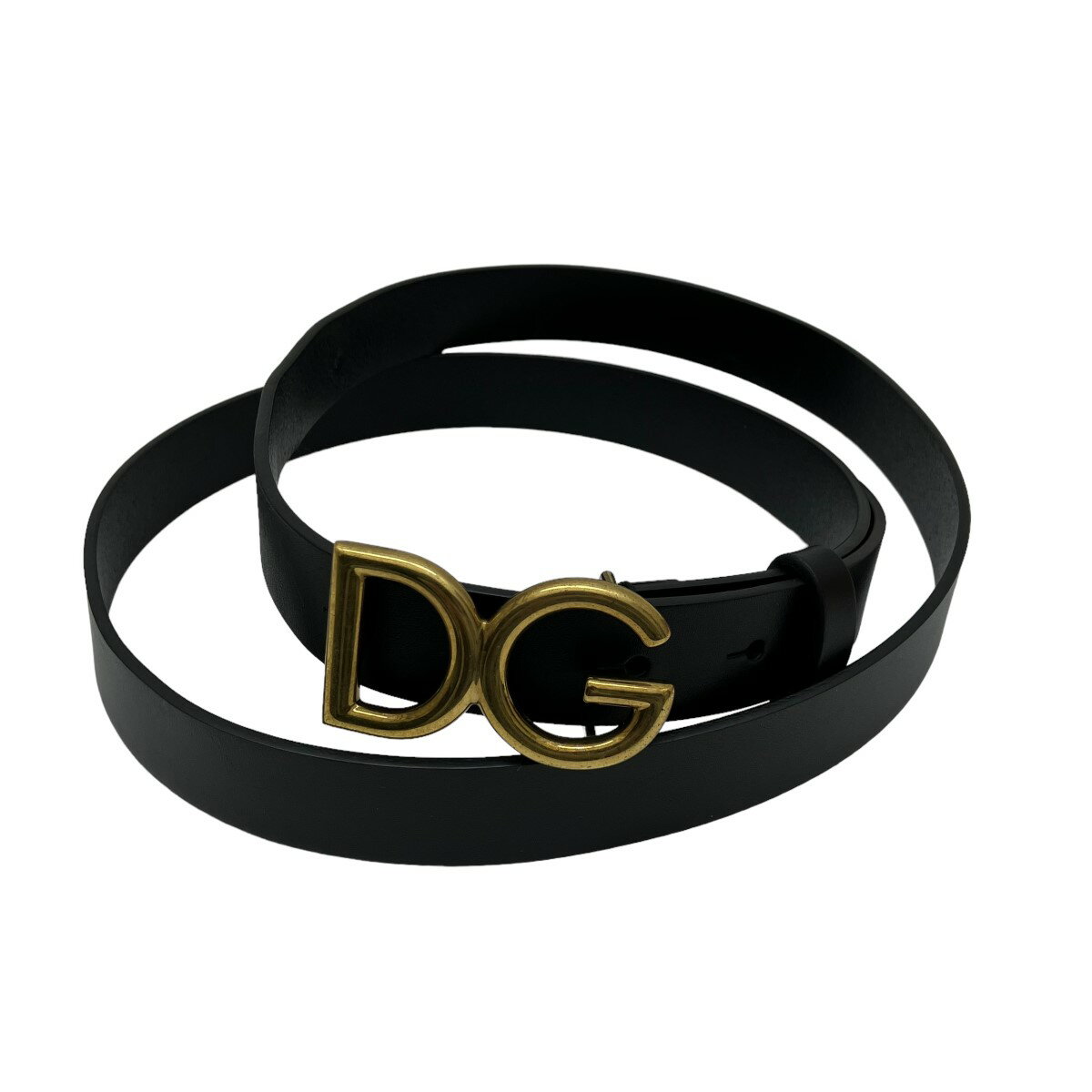【中古】Dolce & Gabbana タンブルレザーベルト BC4249 ブラック 【180224】(ドルチェ&ガッバーナ)