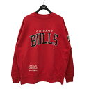 【中古】LOWRYS FARM×NBA　BIGウラケプルオーバーLS CHICAGO BULLS クルーネックスウェット レッド サイズ：Free 【190224】（ローリーズファーム×エヌビーエー）