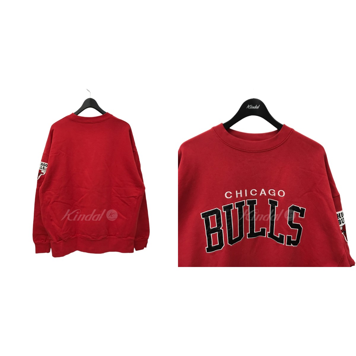 【中古】LOWRYS FARM×NBA　BIGウラケプルオーバーLS CHICAGO BULLS クルーネックスウェット レッド サイズ：Free 【190224】（ローリーズファーム×エヌビーエー） 2