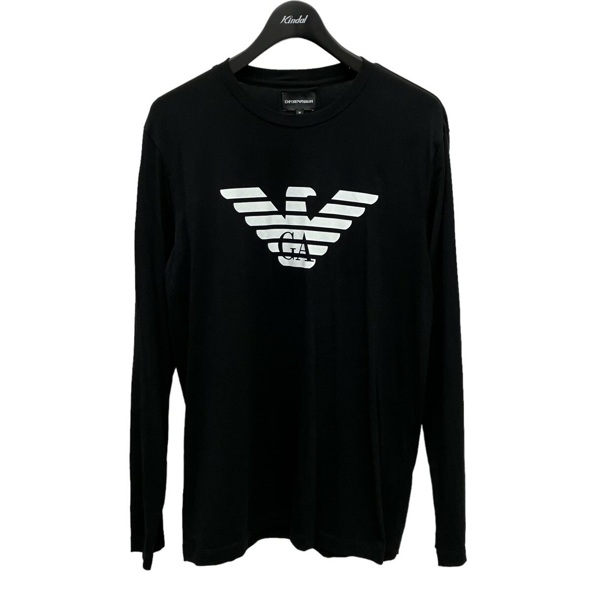 【中古】EMPORIO ARMANI　長袖ロゴTシャツ 8N11N8 1JPZZ ブラック サイズ：XL 【210224】（エンポリオアルマーニ）