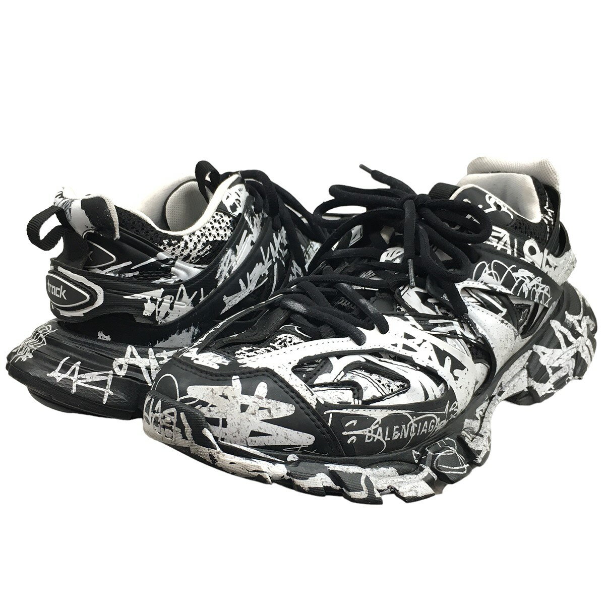 yÁzBALENCIAGATrack Graffiti Sneakers OtBeB S gbNg[i[ Xj[J[ ubN TCYF42(27D5cm)yiz