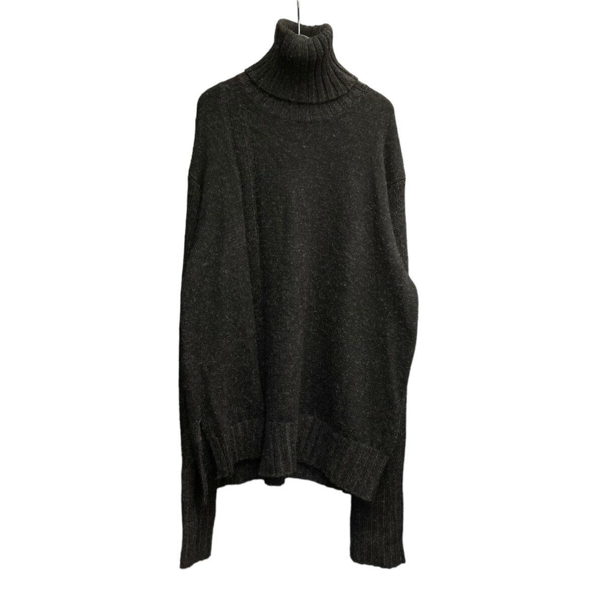 【中古】YOHJI YAMAMOTO pour homme　「5G PLATING RIB DROP NEEDLE」 タートルネックニット グレー サイズ：3 【280224】（ヨウジヤマモトプールオム）