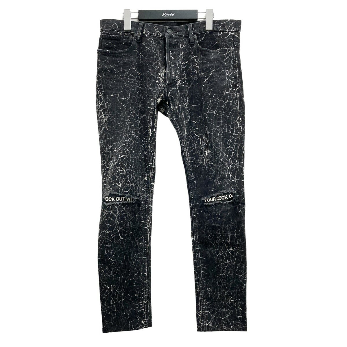 【中古】MINEDENIM　S．Slim STR 5pocket Crack KST M デニムパンツ 1802 1007 ブラック サイズ：9 【010324】（マインデニム）