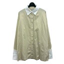 LOEWE　ストライプデコンストラクテッドシャツ イエロー×ホワイト サイズ：38 （ロエベ）