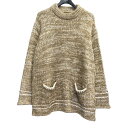 【中古】easy to wearフロントポケットニット ベージュ サイズ:46【価格見直し】