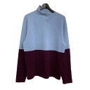 【中古】nobuyuki matsui「One Side High Neck Pullover」 バイカラーニット スカイブルー サイズ:2【価格見直し】