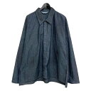 【中古】ANCELLM2024SS 「CHANBRAY DRESS LS SHIRT」 比翼コットンシャツ インディゴ サイズ：2【価格見直し】