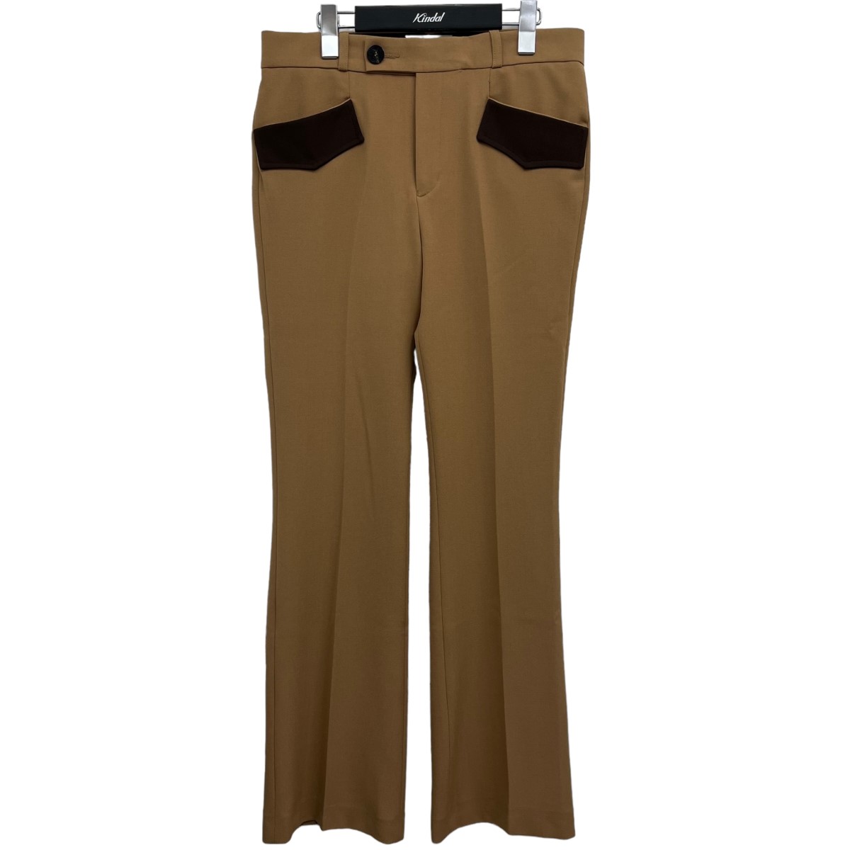 【中古】ERNEST W．BAKER　｢Contrast Pocket Flare Trousers｣ コントラストポケットフレアトラウザ ベージュ サイズ：S／46 【070324】（アーネストダブル・ベイカー）