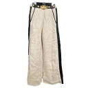 【中古】Tory Burch　「LEATHER TRIMMED LINEN TROUSER」レザートリムパンツ アイボリー サイズ：00 【100324】（トリーバーチ）