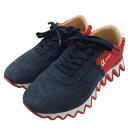 【中古】CHRISTIAN LOUBOUTIN ｢LOUBISHAR｣ソールデザインスニーカー レッド×ネイビー サイズ：41 1／2 【110324】（クリスチャンルブタン）