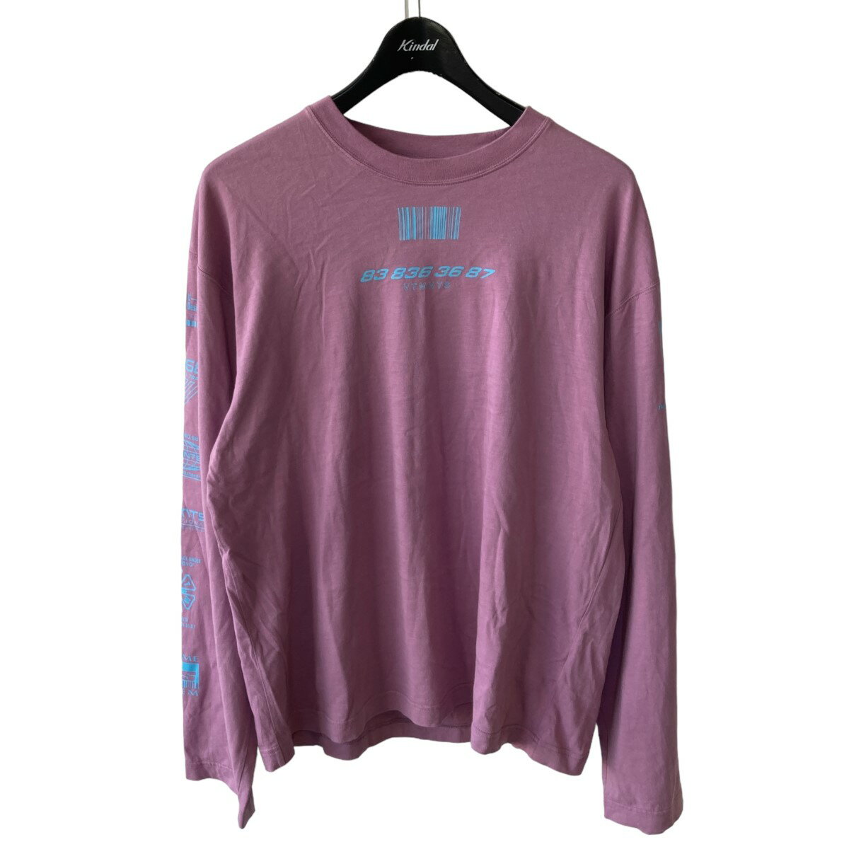 【中古】VTMNTS　ALL RIGHTS RESERVED LONGSLEEVE VL12TR300P ライラック サイズ：XS 【110324】（ブイティーエムエヌティーエス）