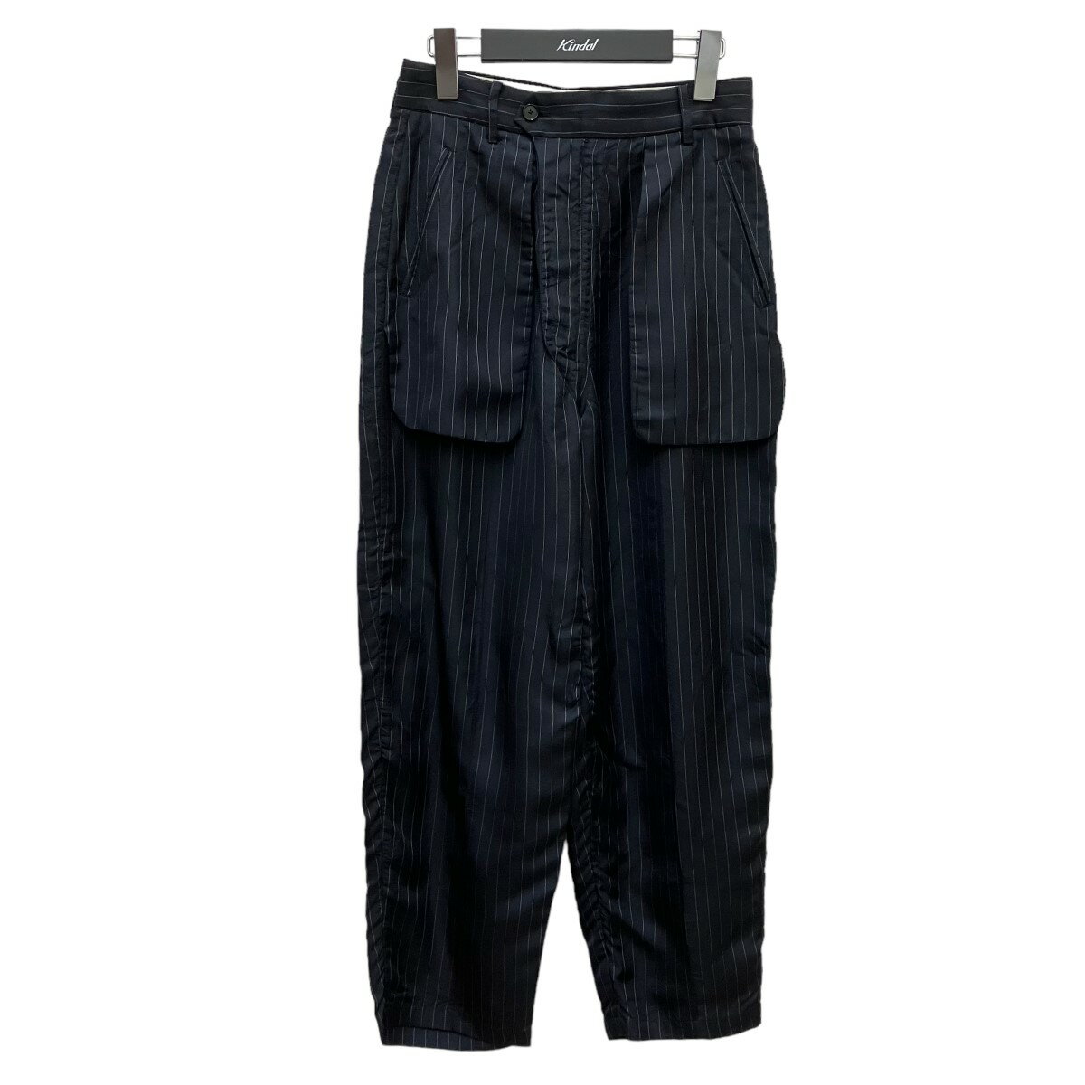 【中古】JANE SMITHWASHED CUPRO STRIPE INSIDE OUT TROUSERS 22WPT ネイビー サイズ:36【価格見直し】