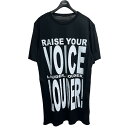 【中古】Dior Homme 2009AW クリスヴァンアッシュ期 Raise Your Voice ロング丈プリントTシャツ ブラック サイズ：XS 【130324】（ディオールオム）