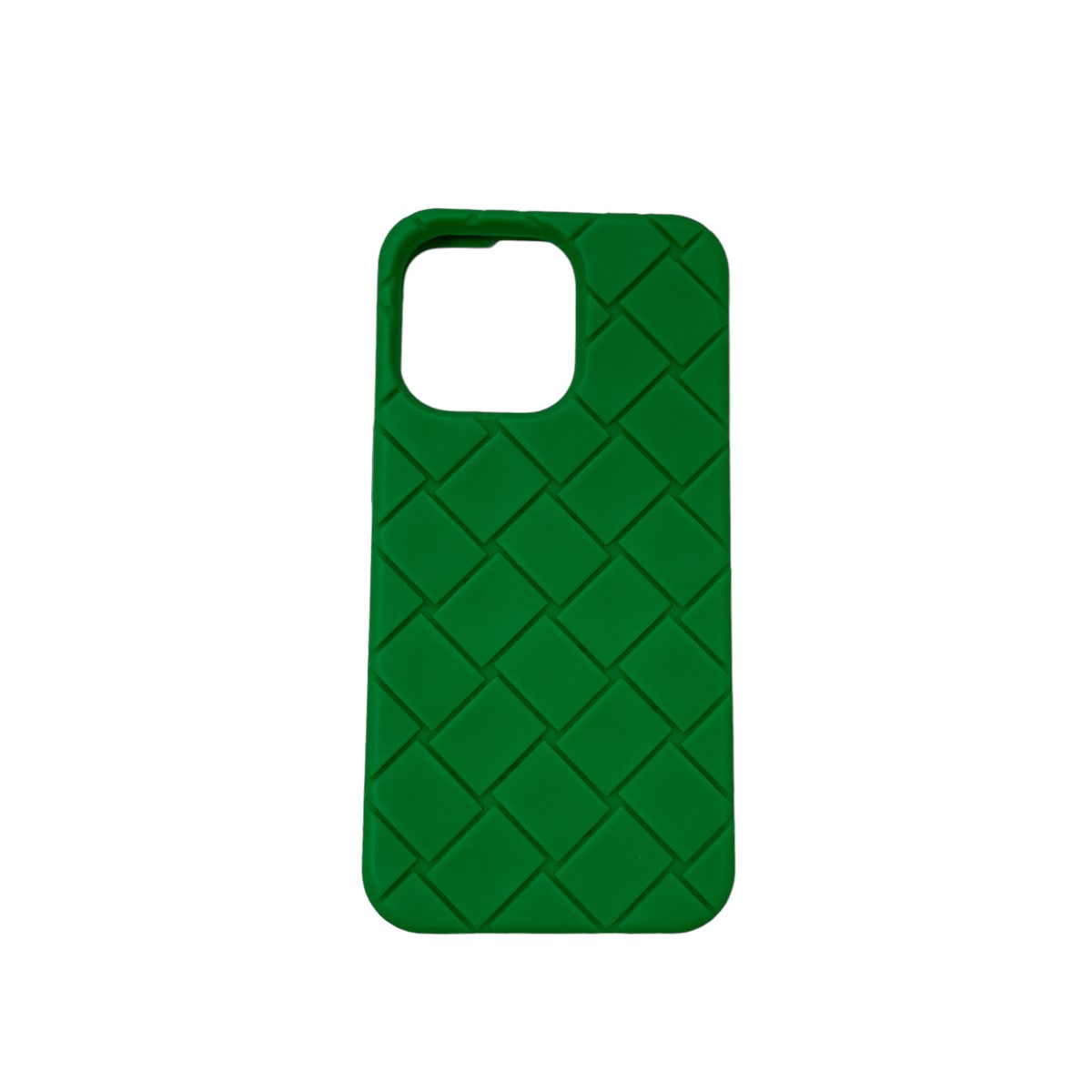 【中古】BOTTEGA VENETA　イントレチャート ラバーシリコン iPhoneケース グリーン サイズ：iPhone14Pro 【150324】（ボッテガヴェネタ）