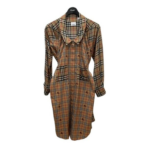 【中古】BURBERRY　vintage チェックシャツドレス キャメル サイズ：I TA38／US4／JP S 【150324】（バーバリー）