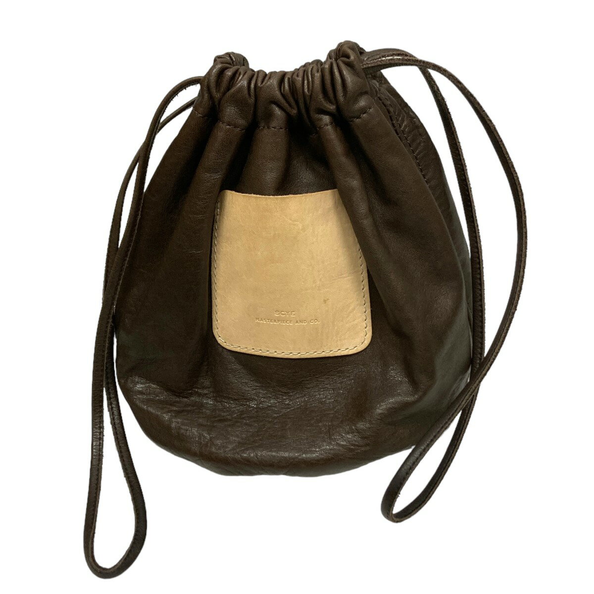 【中古】SCYE 「Soft Leather Drawstring Bag」ソフトレザー巾着バッグ ブラウン サイズ：ONE SIZE 【150324】（サイ）