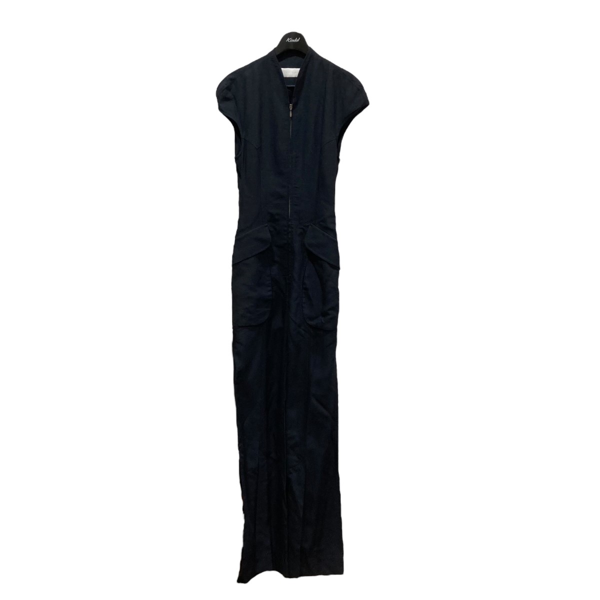 【中古】mame kurogouchi22SS「Viscose Hemp Sleeveless Jump Suit」オールインワン ネイビー サイズ：1【価格見直し】