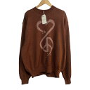 【中古】SASQUATCHfabrix．　CALLIGRAPHIC LOVE ＆ PEACE KNIT ニット ブラウン サイズ：L 【180324】（サスクワァッチファブリックス．）